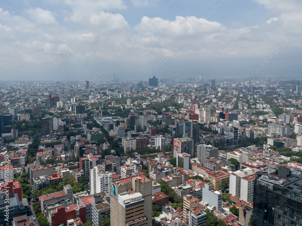 Fototapeta premium Aerial photograph of Southern Mexico City and its diverse neighborhoods, Coyoacan