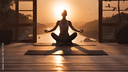 The calming image of a woman meditating in a yoga pose