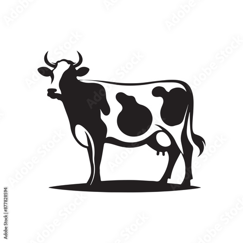 Cow silhouette vector art illustration