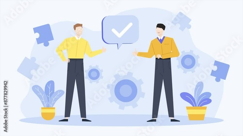 Illustration of business people agreement concept animated illustration video