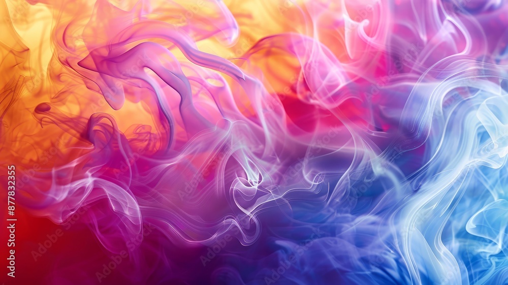 Vibrant Abstract Smoke Art with Multicolored Swirls and Dreamy Atmosphere Vibrant Abstract Smoke Art with Multicolored Swirls and Dreamy Atmosphere