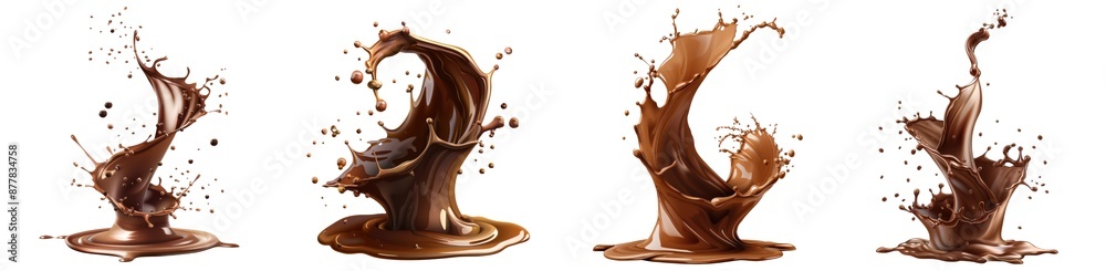 Swirling patterns formed by melting chocolate liquid isolated on transparent background cutout png Swirling patterns formed by melting chocolate liquid isolated on transparent background cutout png