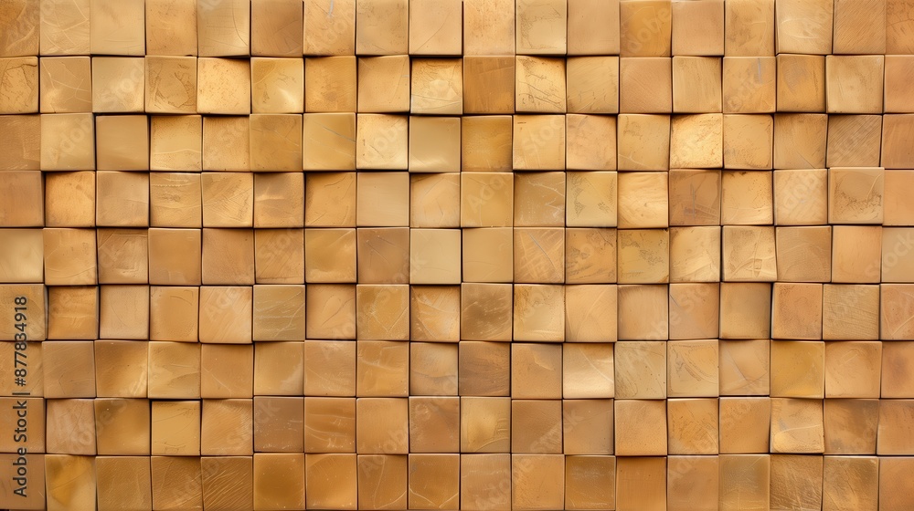 Abstract and sophisticated golden mosaic tile pattern. Abstract and sophisticated golden mosaic tile pattern.