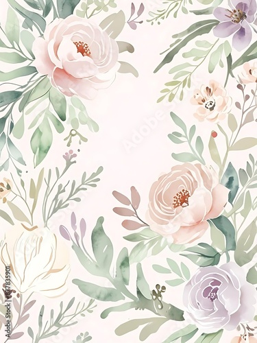 pink and purple watercolor rose wallpaper pattern