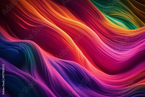 A luminous pattern of bright and colorful waves © Navodya