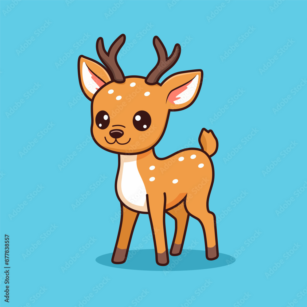 Cute deer smiling cartoon vector illustration Cute deer smiling cartoon vector illustration