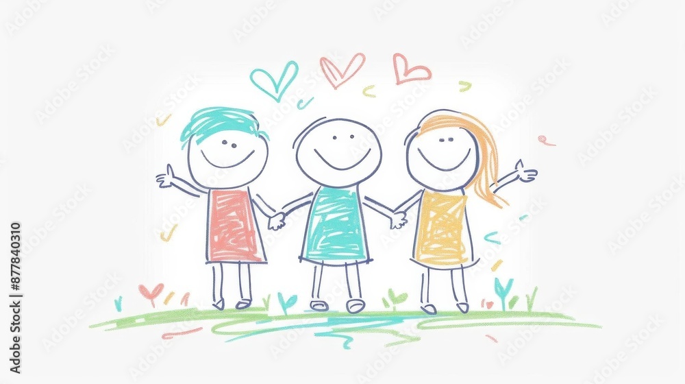 Leader encouraging kindness and support, fostering empathy, handdrawn, pastel colors, isolated on white background Leader encouraging kindness and support, fostering empathy, handdrawn, pastel colors, isolated on white background