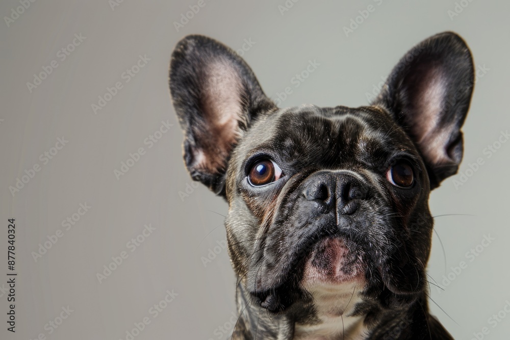 Portrait of a dog against a clean background, suitable for various design applications