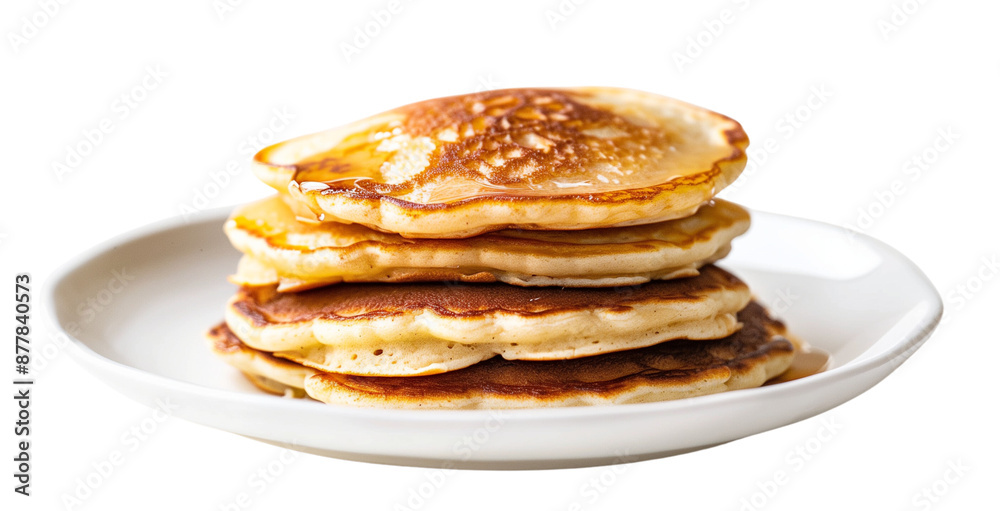 Pancakes on white plate isolated on transparent background PNG Pancakes on white plate isolated on transparent background PNG