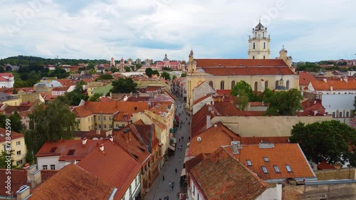 Wallpaper Mural High altitude aerial view from the Gaono Street in the Old Town of Vilnius, Lithuania. Torontodigital.ca