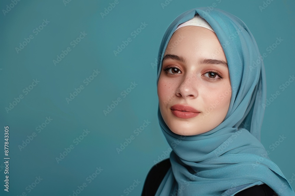Portrait of a Young Woman in a Blue Hijab Portrait of a Young Woman in a Blue Hijab