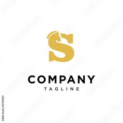 Letter S Chess Horse Logo icon vector template