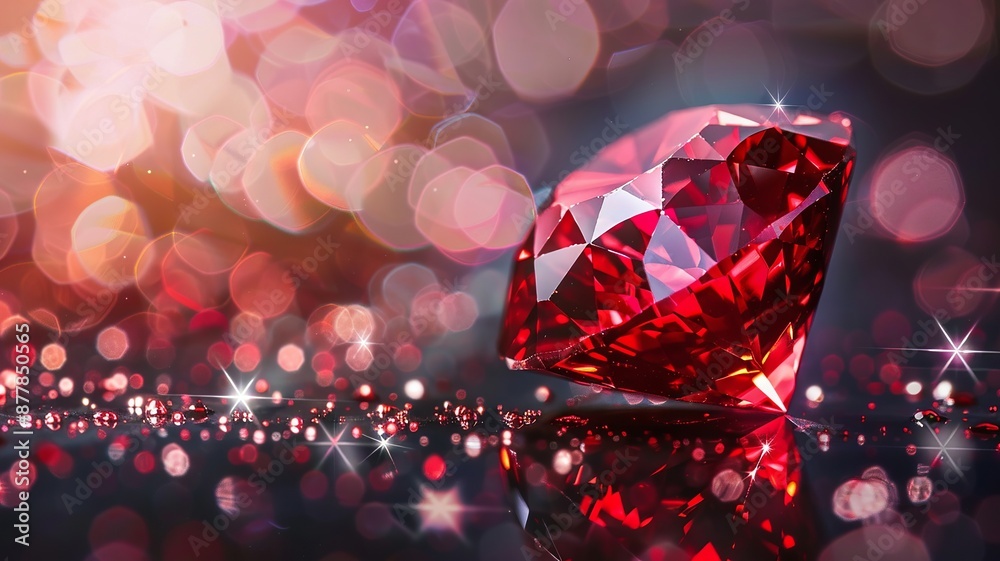 Shimmering Ruby Diamond Bokeh Background in Red and Pink Hues Shimmering Ruby Diamond Bokeh Background in Red and Pink Hues