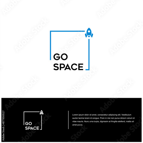 go space rocket launch logo . economy grow up vector template