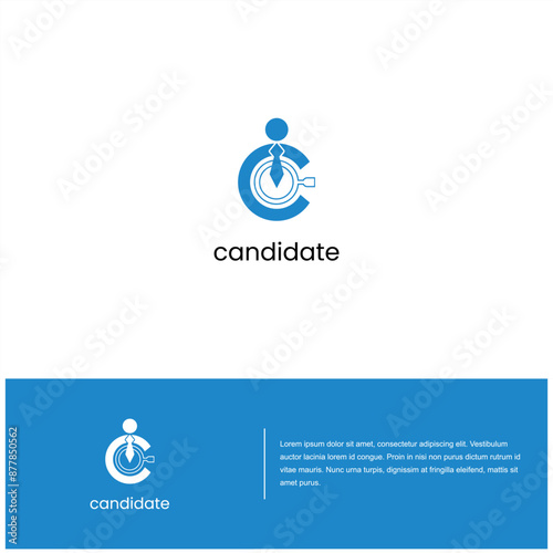 Good candidate job career vector logo letter C design template