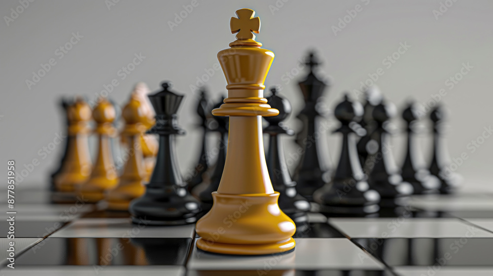 Simple 3D render icon showing a manager with a chessboard and pawns, symbolizing organizational management, on a gray background. Simple 3D render icon showing a manager with a chessboard and pawns, symbolizing organizational management, on a gray background.