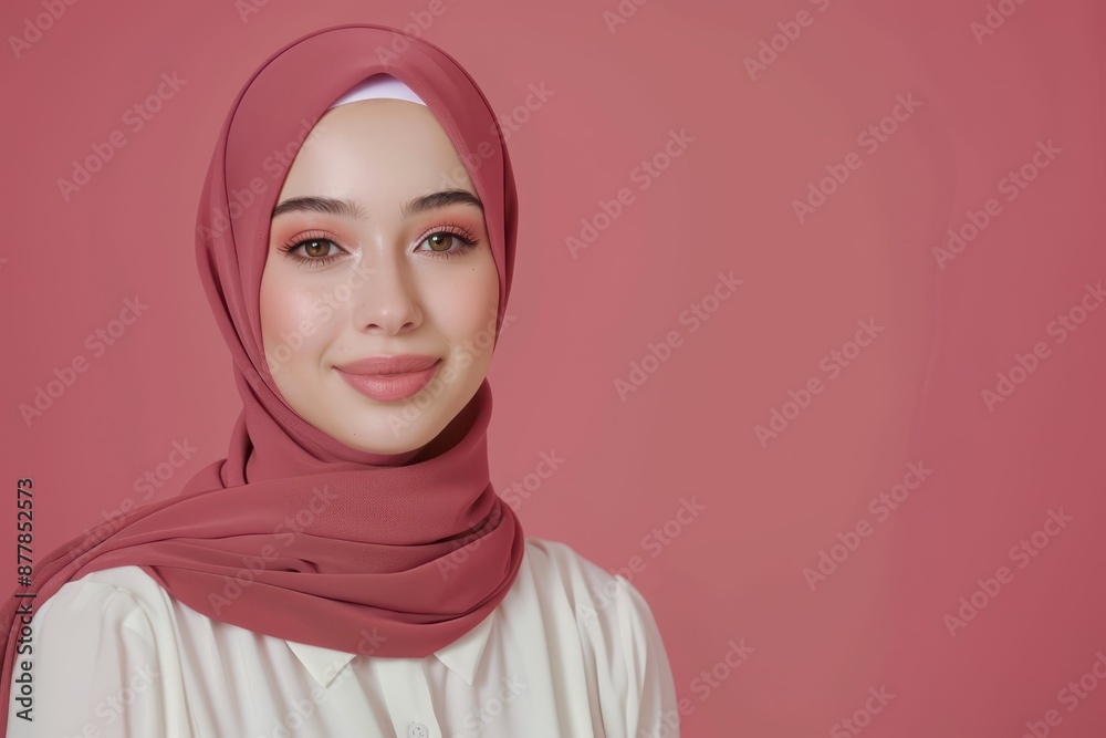 Portrait of a Young Woman in a Pink Hijab Portrait of a Young Woman in a Pink Hijab