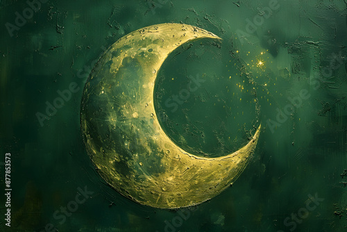 Free vector crescent isolated thin month 3d golden and silver decorative vector elements isolated on transparent background realistic islamic symbol crescent moon set,
Detailed Crescent Moon in the n
