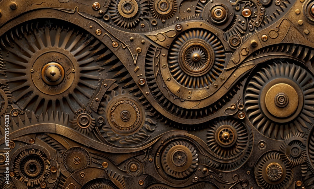 Intricate Bronze Gears and Cogs Wallpaper - Symbolizing Industrial Machinery and Timeless Precision Intricate Bronze Gears and Cogs Wallpaper - Symbolizing Industrial Machinery and Timeless Precision