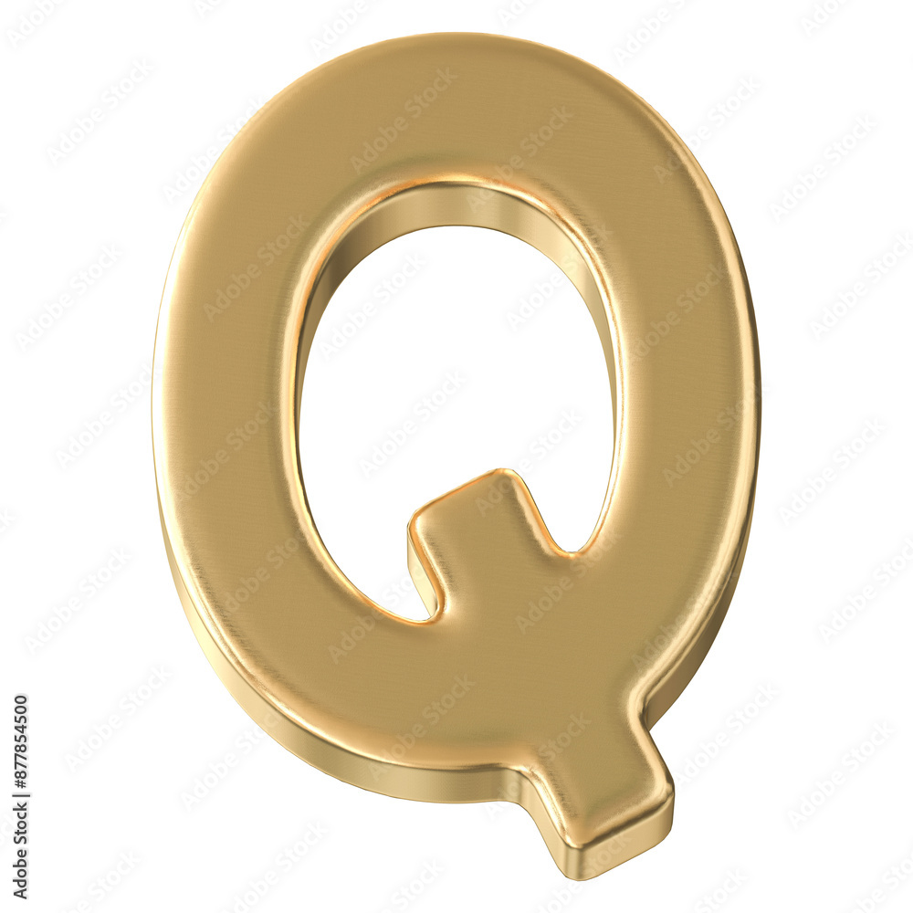 Golden 3D Font Letter Q Golden 3D Font Letter Q