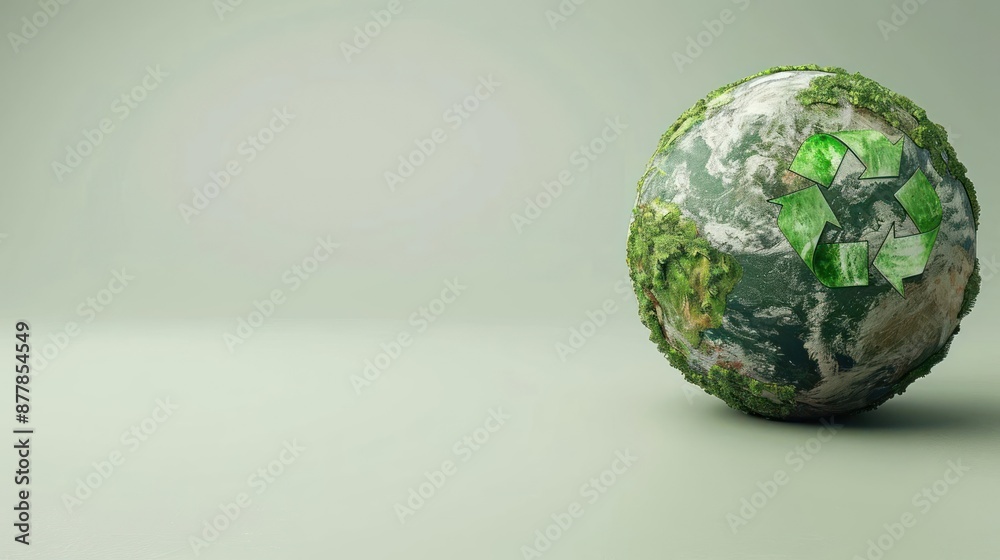 Three-Dimensional Visualization of a Flora-Covered Planet in Minimalist Style Three-Dimensional Visualization of a Flora-Covered Planet in Minimalist Style