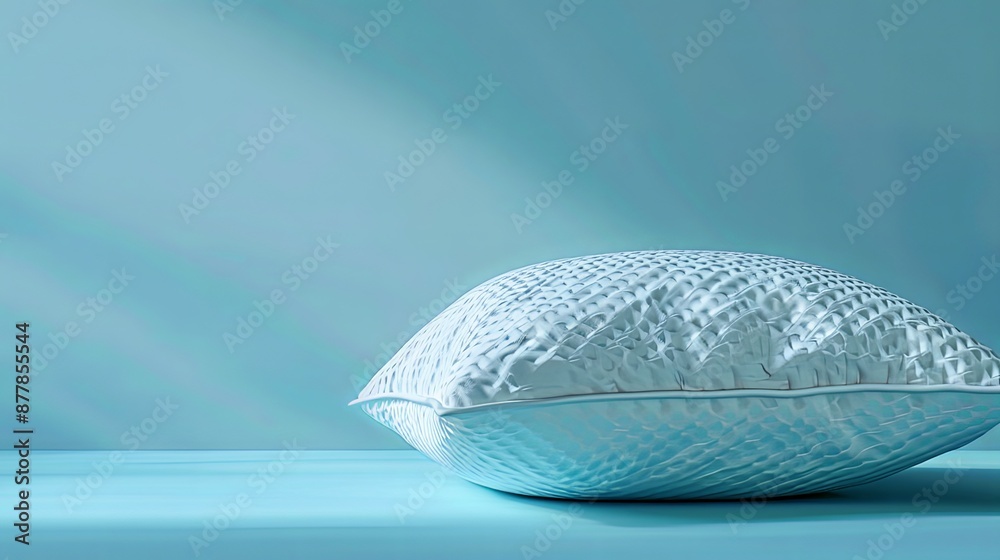 White Pillow Against a Blue Background White Pillow Against a Blue Background