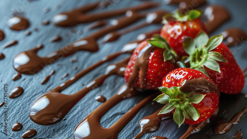 Fresas frescas cubiertas con chocolate