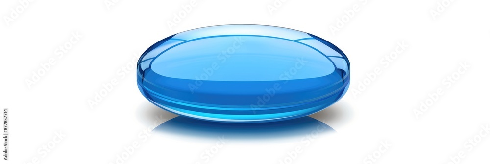 Blue Button. Shiny Glossy Round Pill Button Element Graphic Blue Button. Shiny Glossy Round Pill Button Element Graphic