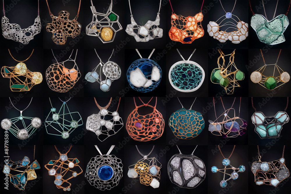 Abstract Cellular Jewelry. Designing jewelry pieces that draw ...