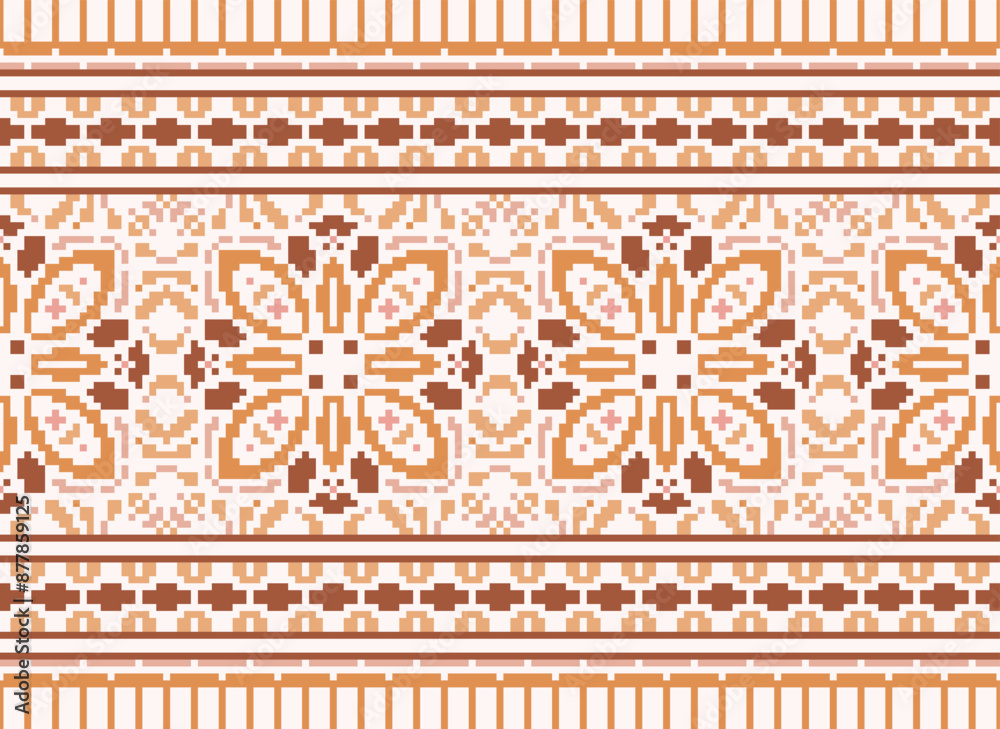 Seamless geometric ethnic asian oriental and tradition pattern design for texture and background. Silk and fabric pattern decoration for carpet, Thai clothing, wrapping and wallpaper Seamless geometric ethnic asian oriental and tradition pattern design for texture and background. Silk and fabric pattern decoration for carpet, Thai clothing, wrapping and wallpaper