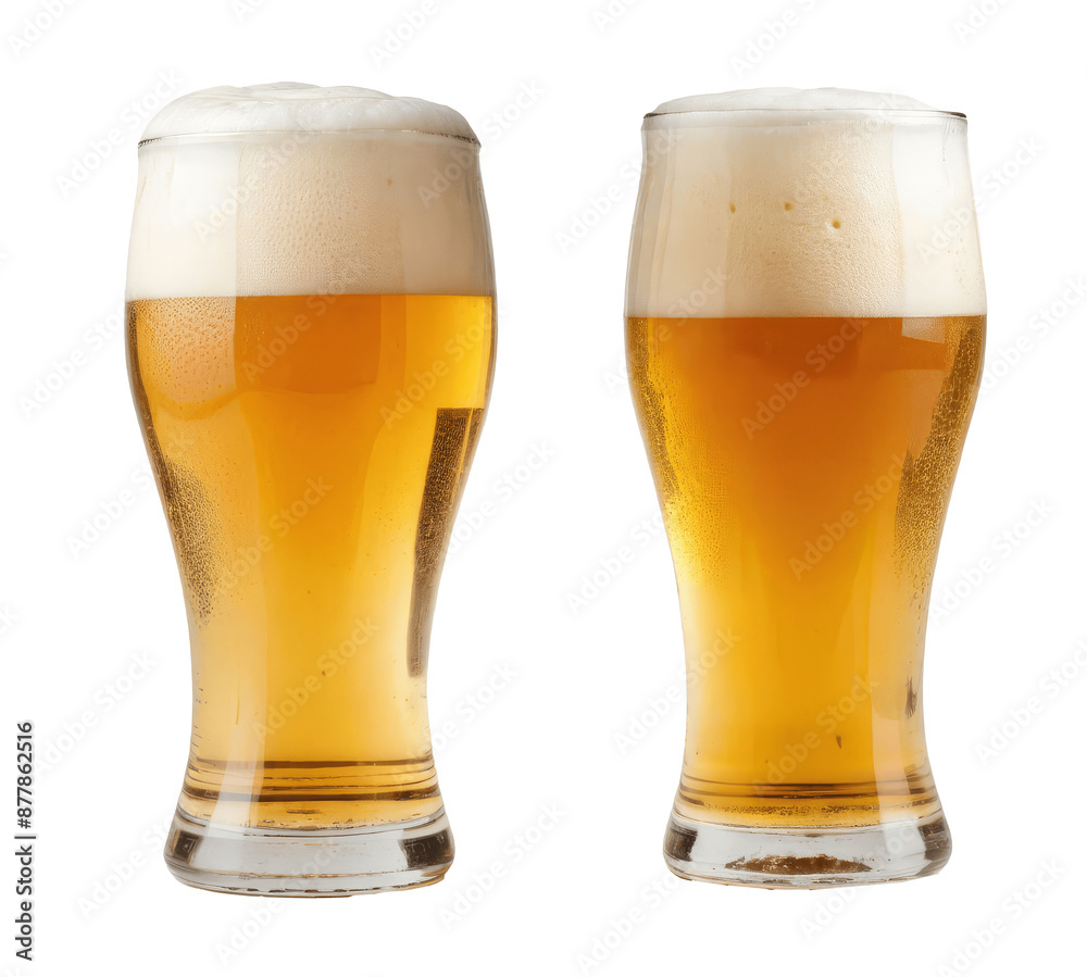 set of glass of beer isolated on transparent background set of glass of beer isolated on transparent background