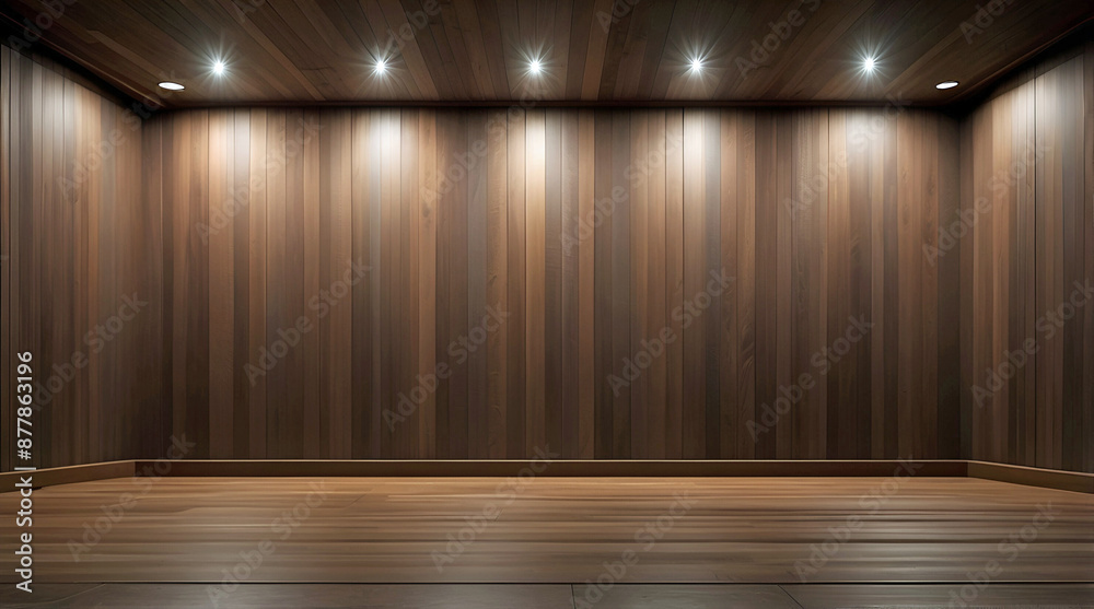 custom made wallpaper toronto digitalLarge Polished Wood Panel Sound Stage Room with Spot Recess Lighting