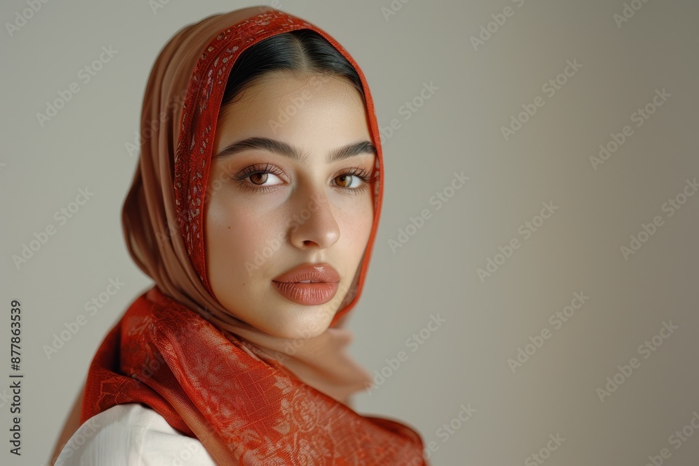 Portrait of a Woman in a Red Scarf Portrait of a Woman in a Red Scarf