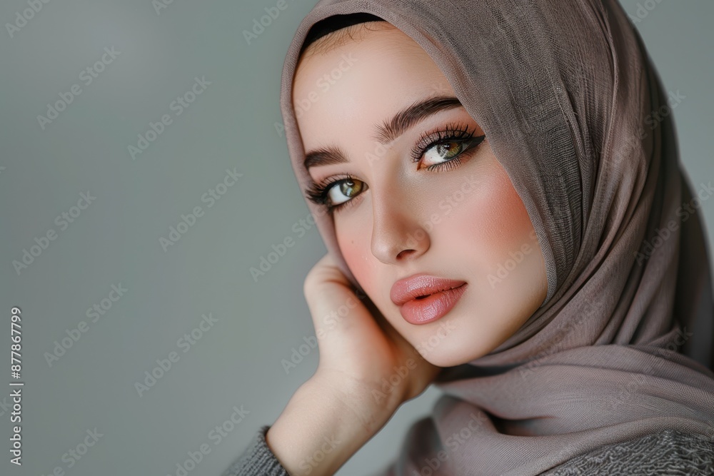 Close-Up Portrait of a Young Woman Wearing a Hijab Close-Up Portrait of a Young Woman Wearing a Hijab