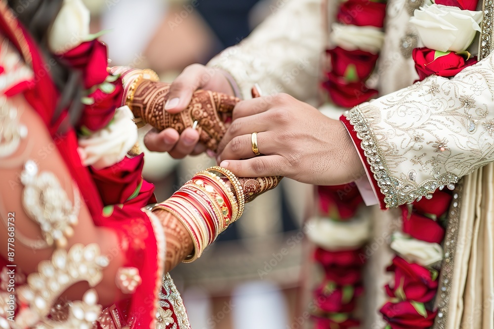 Fototapeta premium marriage couple hand in hand for ritual bride and groom