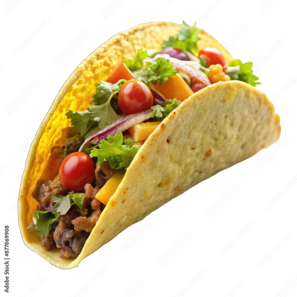Mexican food taco isolated on transparent background Mexican food taco isolated on transparent background
