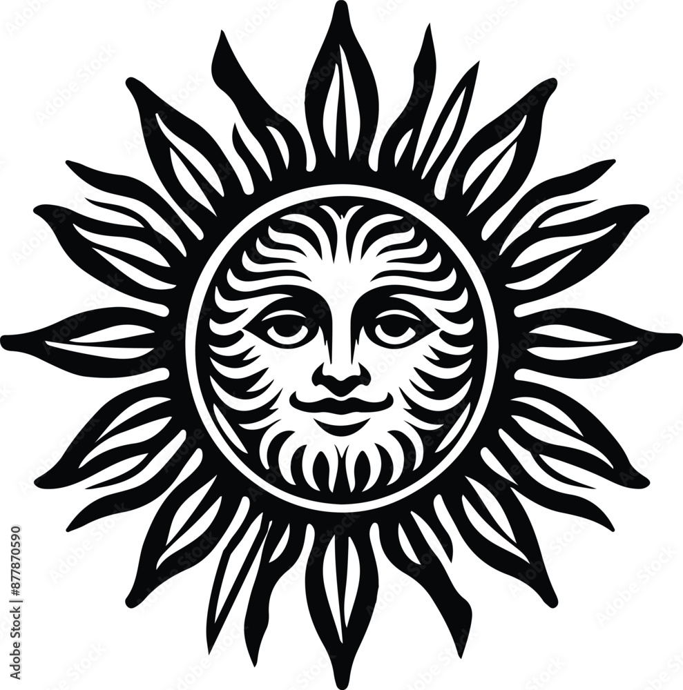 Stylish sun vector illustrator Stylish sun vector illustrator