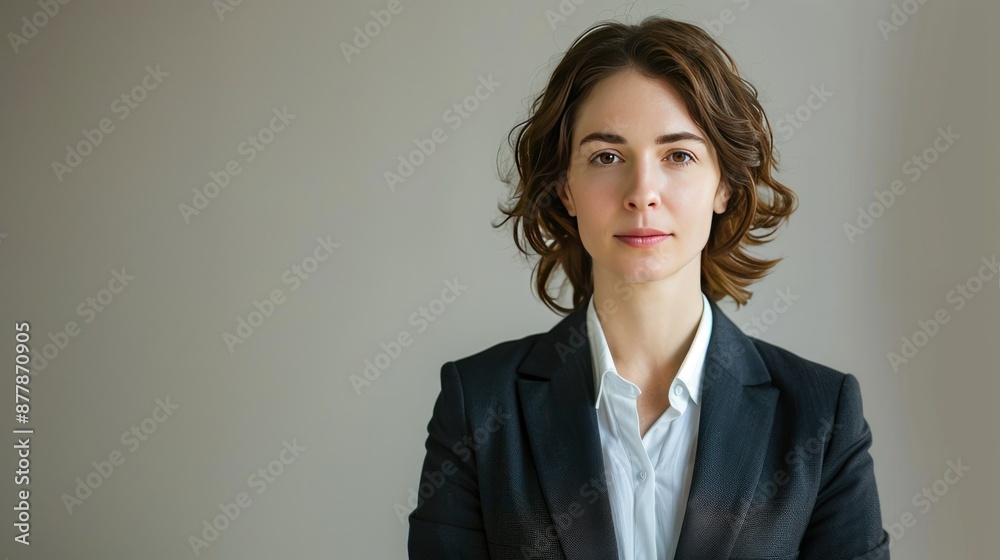 Portrait of a businesswoman in a suit, radiating confidence and success Portrait of a businesswoman in a suit, radiating confidence and success