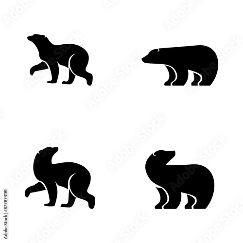 Polar Bear logo icon design vector illustration
