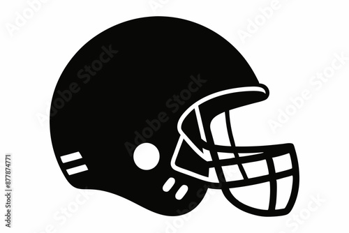 American Football Helmet Silhouette Vector, football helmet flat icon, Helmets black Clip art