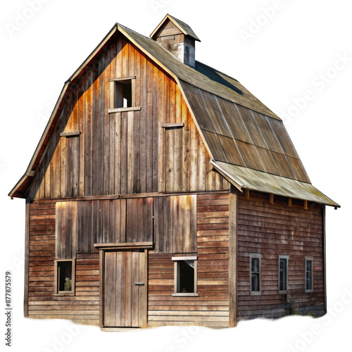 Old barn isolated on transparent background