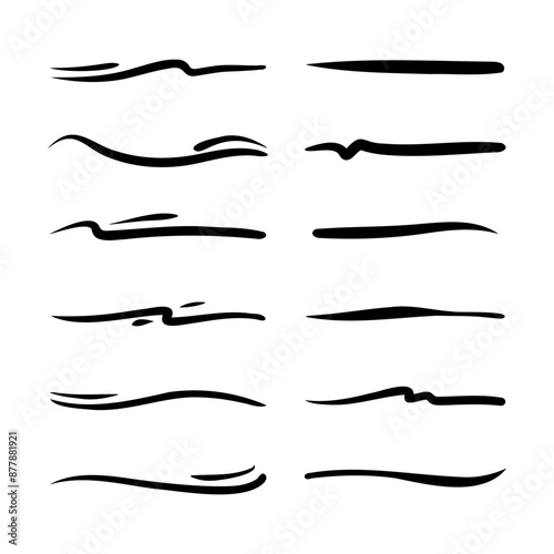 hand drawn underline collection, vector illustration.