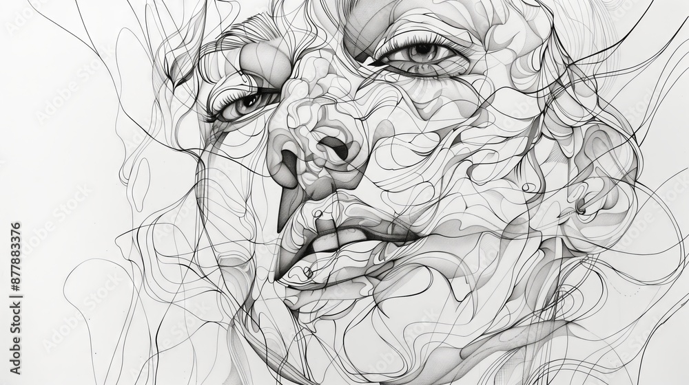 A line art portrait with intricate details masterfully captures emotion, showcasing remarkable depth and texture. A line art portrait with intricate details masterfully captures emotion, showcasing remarkable depth and texture.