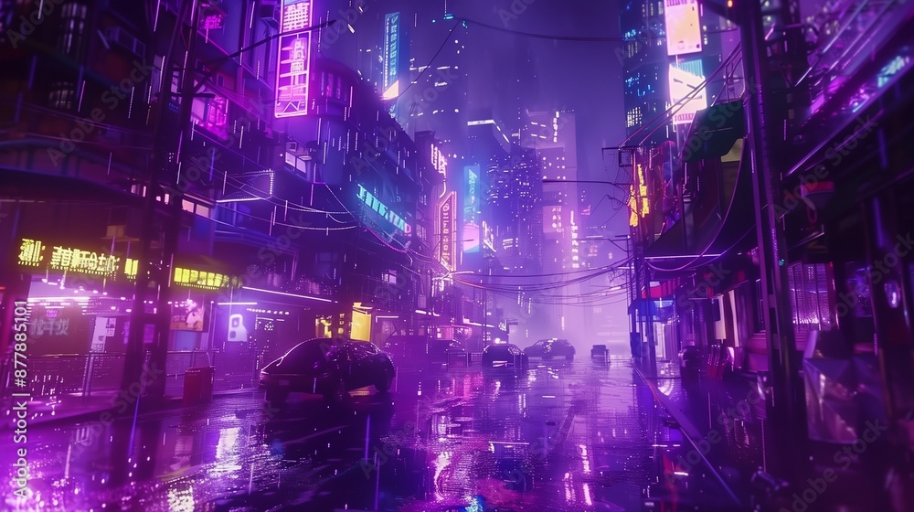 A super realistic image of a futuristic city at night with neon lights and bustling streets A super realistic image of a futuristic city at night with neon lights and bustling streets