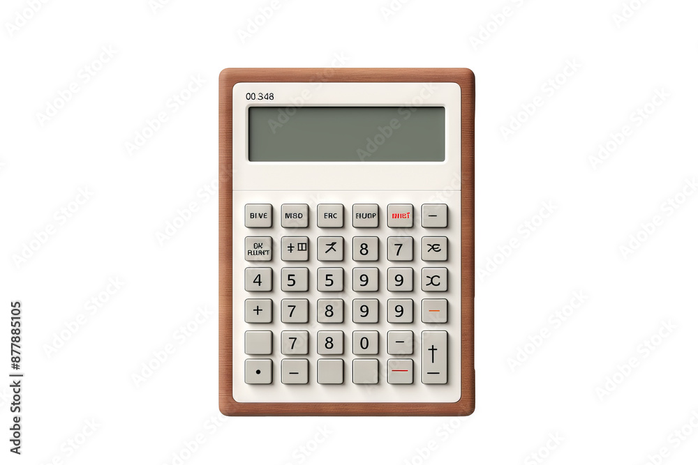 Realistic calculator mockup in PNG style with transparent background for digital and print design projects Realistic calculator mockup in PNG style with transparent background for digital and print design projects