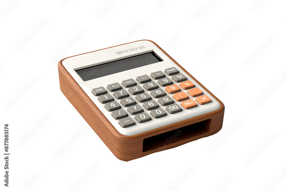 Realistic calculator mockup in PNG style with transparent background for digital and print design projects Realistic calculator mockup in PNG style with transparent background for digital and print design projects