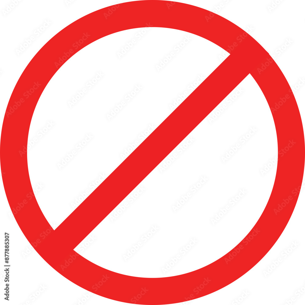 Ban vector icon, stop symbol, red circle with oblique line isolated mark Ban vector icon, stop symbol, red circle with oblique line isolated mark