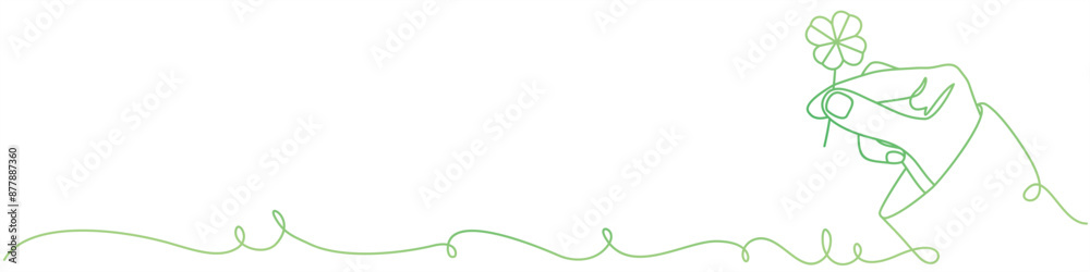 Obraz premium vector design of hand holding clover leaf