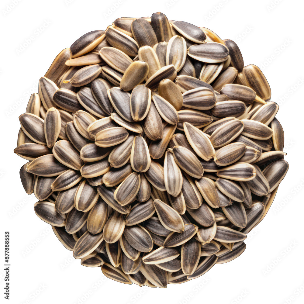 Sunflower seeds top view isolated on transparent background Sunflower seeds top view isolated on transparent background