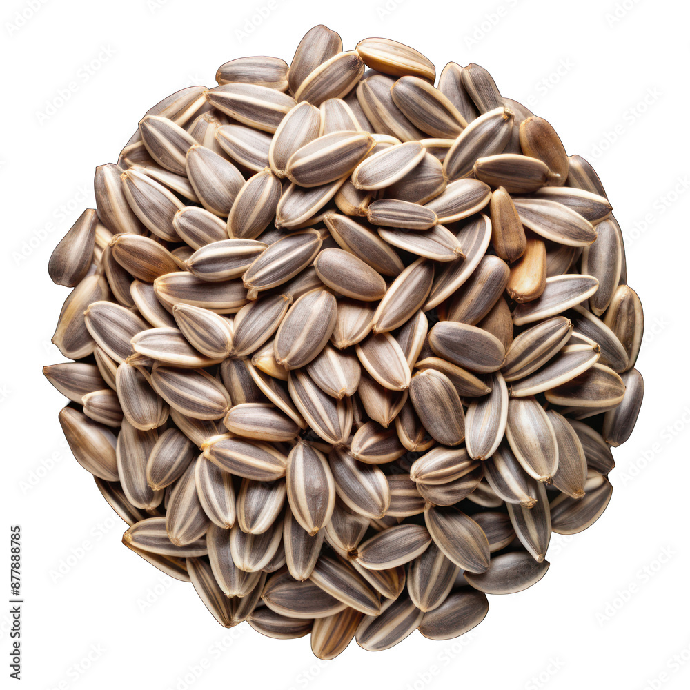 Sunflower seeds top view isolated on transparent background Sunflower seeds top view isolated on transparent background